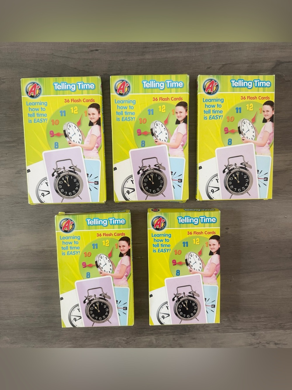 5 packs of Telling Time Flash Cards